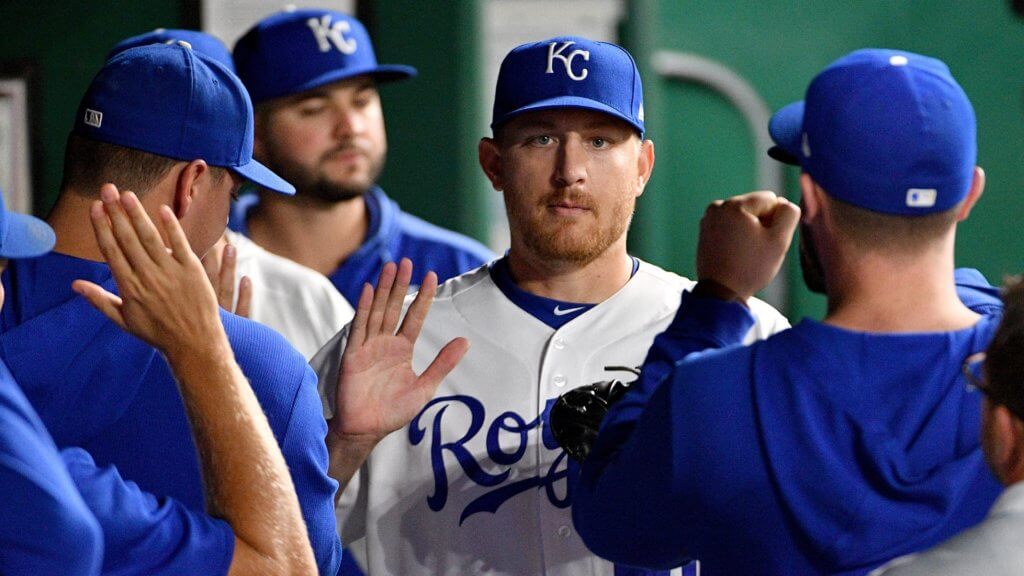 Kansas City Royals starting pitcher Mike Montgomery is congratulated in the dugout after being relieved in the seventh inning against the Oakland Athletics. FAAB Values - Fantasy Baseball