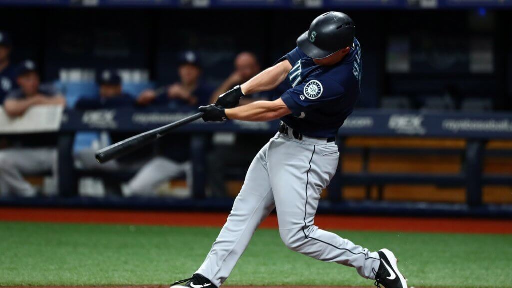 Kyle Seager hitting the ball