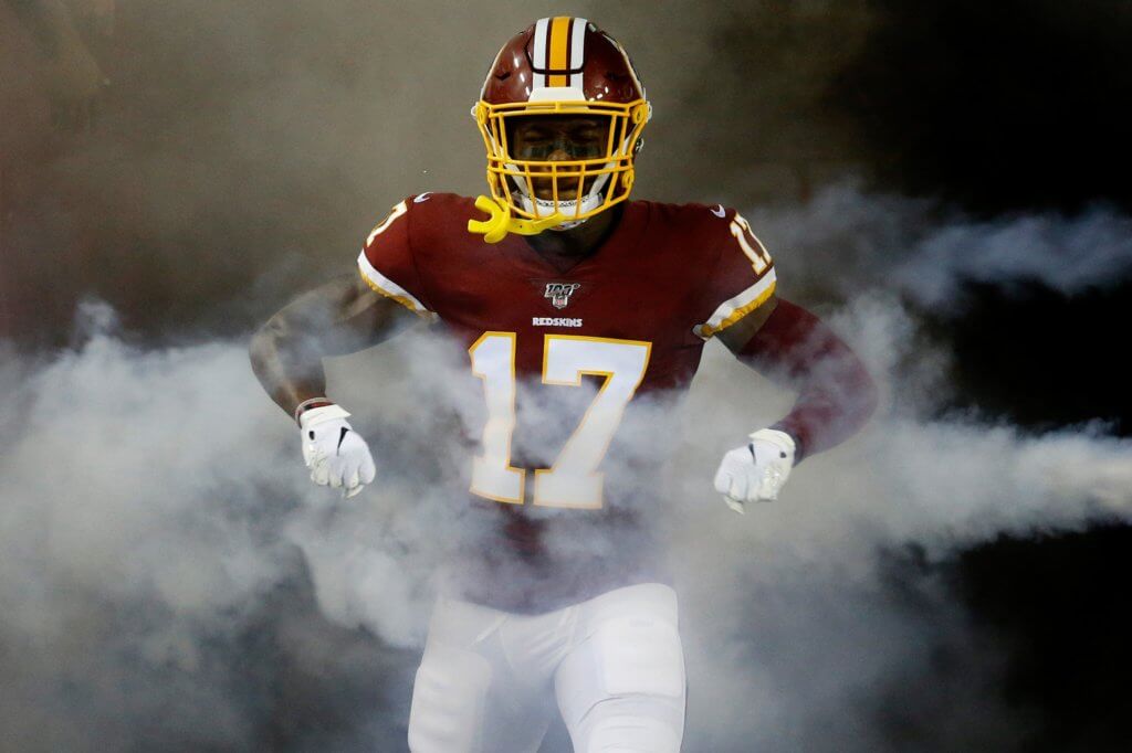 Terry McLaurin emerging from the smoke