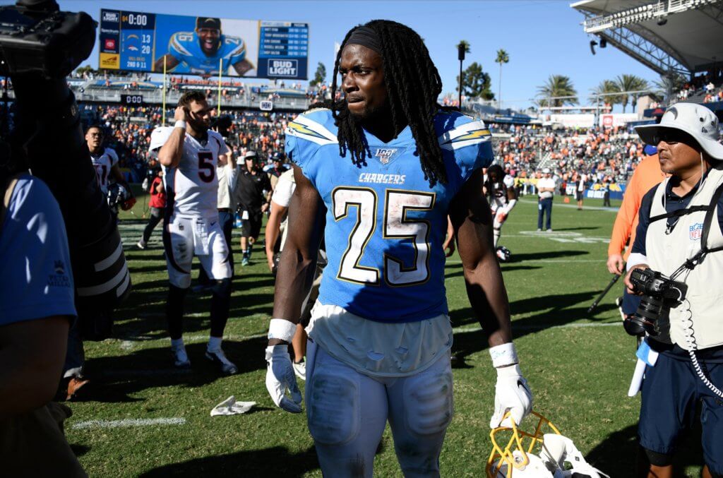 Melvin gordon walking off the field