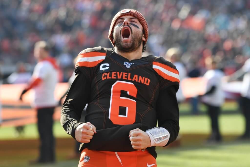 Baker Mayfield celebrating