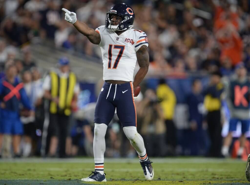 Anthony Miller celebrates after getting a first down.