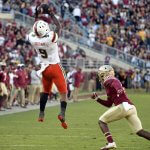 Brevin Jordan catches a pass for Miami.
